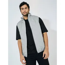 Styli Men Mock Collar Solid Casual Puffer Jacket-picture-13