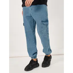 Styli Men Slim Fit Mid Rise Stretchable Cargo Jogger Jeans-picture-17