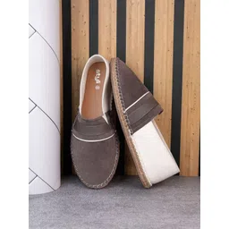 Styli Men Slip On Faux Suede Colorblock Espadrille-picture-25