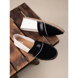 Styli Men Slip On Faux Suede Colorblock Espadrille-picture-36