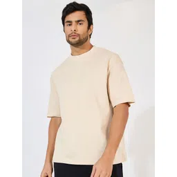 Styli Men Solid Round Neck Cotton Oversized T-shirt-picture-27
