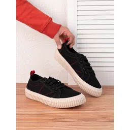 Styli Men Solid Round Toe Canvas Sneakers-picture-18