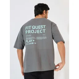 Styli Men Typography Printed Round Neck Cotton Oversized T-shirt-picture-26