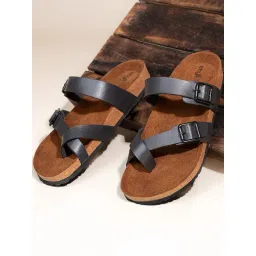 Styli Men's Grey Cross Strap Sandals-picture-41