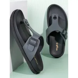 Styli Men's Grey T-Strap Sandals-picture-14