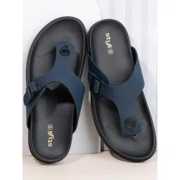 Styli Men's Navy T-Strap Sandals-picture-47