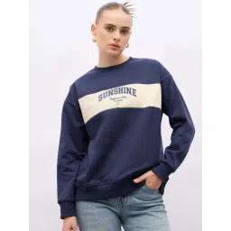 Styli Navy Blue Color-Block Sweatshirt-picture-44