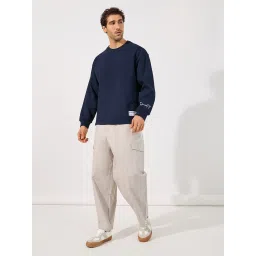 Styli Navy Blue Regular Fit Printed Sweatshirt image 3