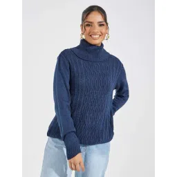 Styli Navy Crochet Pattern Pullover-picture-35