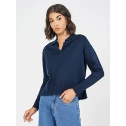 Styli Navy Plain Sweater-picture-18