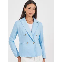 Styli Notched Lapel Double Breasted Blazers-picture-32