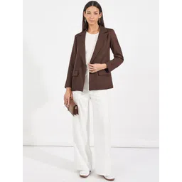 Styli Notched Lapel Longline Single Breasted Blazer image 4