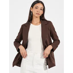 Styli Notched Lapel Longline Single Breasted Blazer image 1