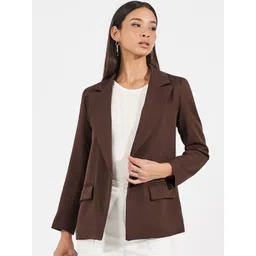 Styli Notched Lapel Longline Single Breasted Blazer image 2