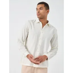 Styli Off White Cotton Regular Fit Shirt image 3