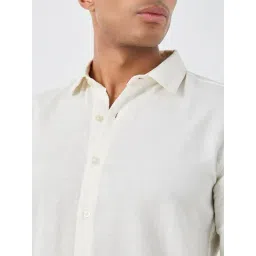 Styli Off White Cotton Regular Fit Shirt image 4