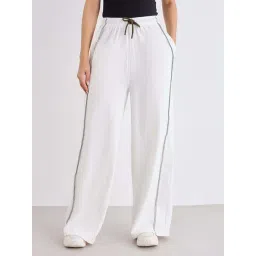 Styli Off White Cotton Regular Fit Trackpants-picture-32