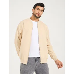 Styli Off White Relaxed Fit Bomber Jacket image 3
