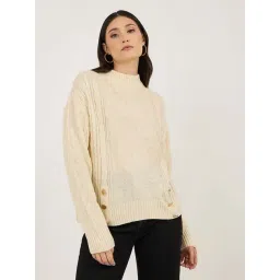 Styli Off White Self Design Sweater-picture-29