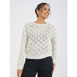 Styli Off-White Self Pattern Pullover-picture-18