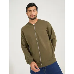 Styli Olive Relaxed Fit Bomber Jacket-picture-17