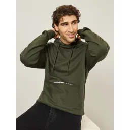Styli Olive Relaxed Fit Printed Hooded Sweatshirt-picture-34