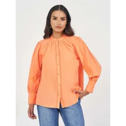 Styli Orange Cotton Plain Shirt-picture-32