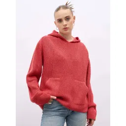 Styli Orange Self Design Sweater-picture-14