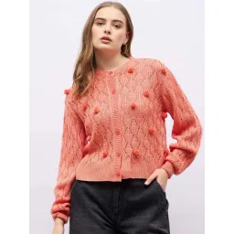 Styli Orange Self Design Sweater-picture-16