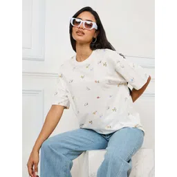 Styli Oversized All Over Embroidered Round Neck Longline T-Shirt-picture-24