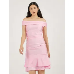 Styli Pink Plain Bodycon Dress-picture-37