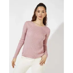 Styli Pink Plain Sweater-picture-10