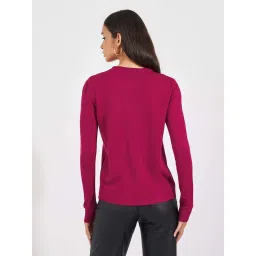 Styli Pink Plain Sweater image 2
