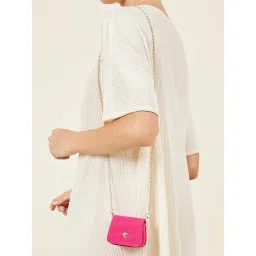 Styli Pink Solid Sling Handbag-picture-17