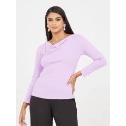 Styli Purple Cowl Neck Top-picture-40