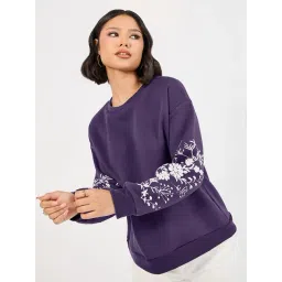 Styli Purple Floral Sweatshirt image 1