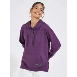 Styli Purple Plain Hoodie-picture-31