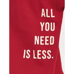 Styli Red Cotton Printed Hoodie image 4