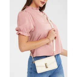 Styli Stitched Gold Detailed Crossbody Bag image 4