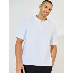 Styli White Cotton Oversized Sports Polo-picture-17