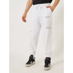 Styli White Cotton Relaxed Fit Joggers-picture-10