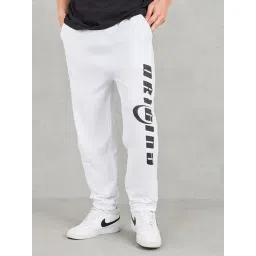 Styli White Cotton Relaxed Fit Printed Joggers-picture-21