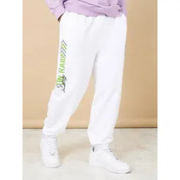 Styli White Oversized Fit Varsity Print Jogger - Elasticated Hem-picture-48