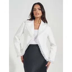 Styli White Plain Blazer image 1
