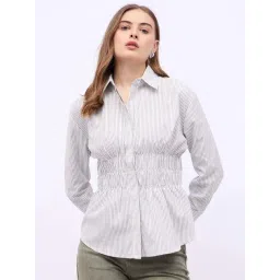 Styli White Regular Fit Striped Shirt-picture-20