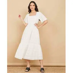 styli Women Broderie Anglaise Tiered Midi Dress-picture-11
