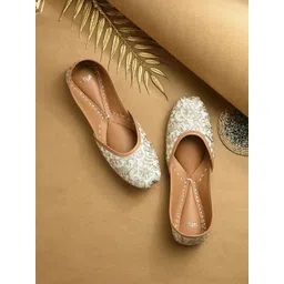 Styli Women Embellished Round Toe Leather Mojaris-picture-37