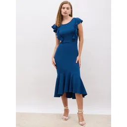 Styli Women Flutter Sleeve Drop-Waist Midi Dress-picture-24