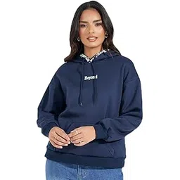 styli Women Oversized Fit Typography Printed Casual Pullover Hoodie with Kangaroo Pocket | Cozy Winter Wear Sweater for Women | Pullover Knitwear-picture-33