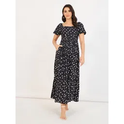 Styli Women Polka Dot Printed A-Lline Maxi Dress-picture-25